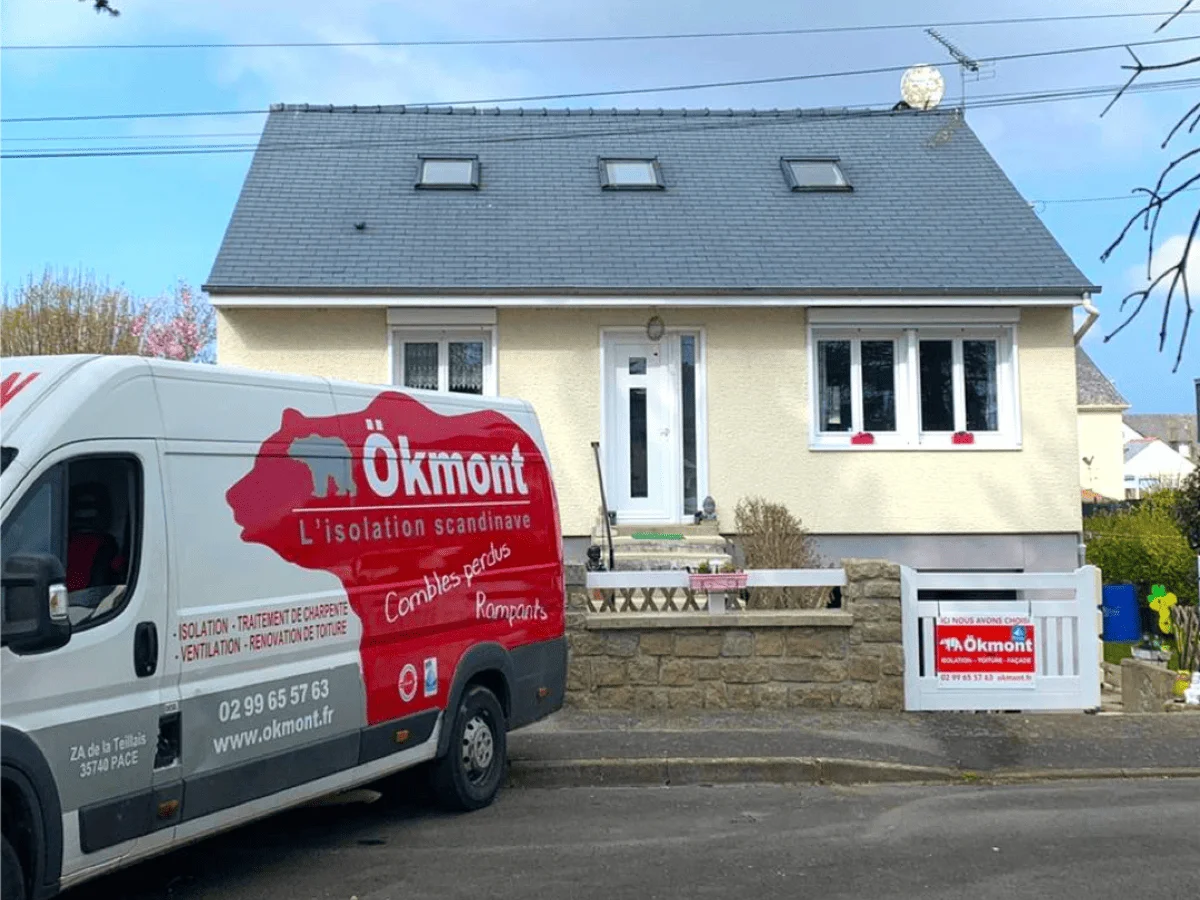 Chantier de rénovation énergétique réalisé par Okmont en Bretagne