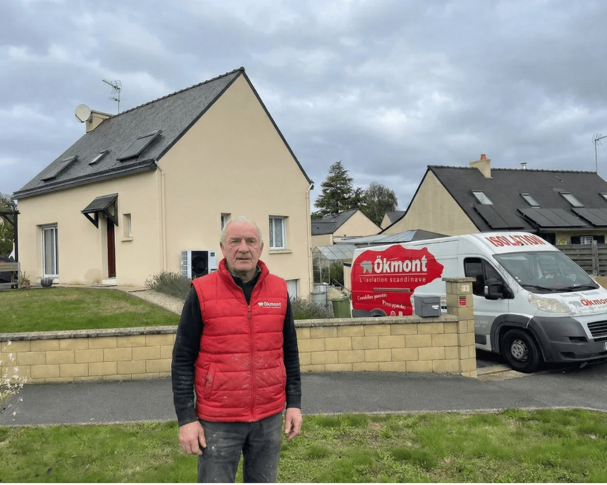 Ravalement complet d'une façade en enduit par Okmont en Bretagne