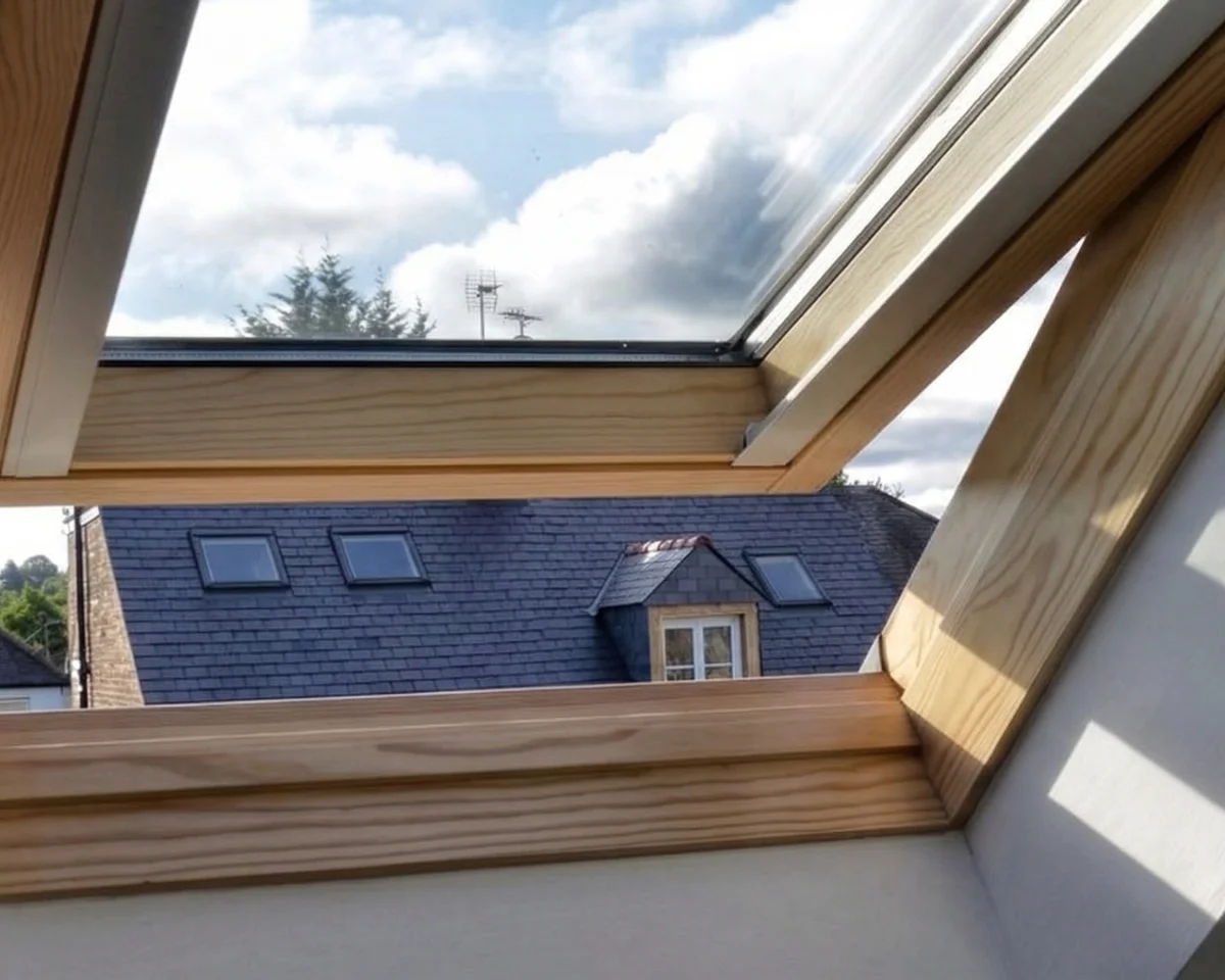 Raccord d'étanchéité autour d'un Velux posé par Okmont, vue rapprochée